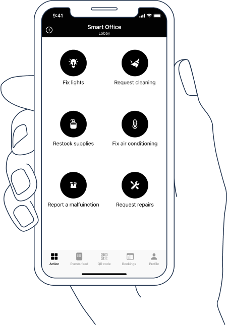TagPoint app screenshot: choose a service request type